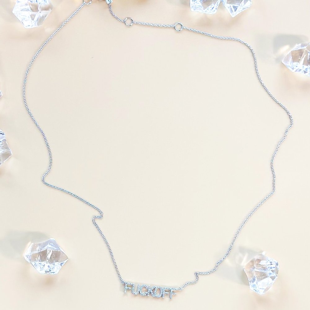 Diamond Fuckoff Necklace 14K Gold (Yellow, White, Rose)